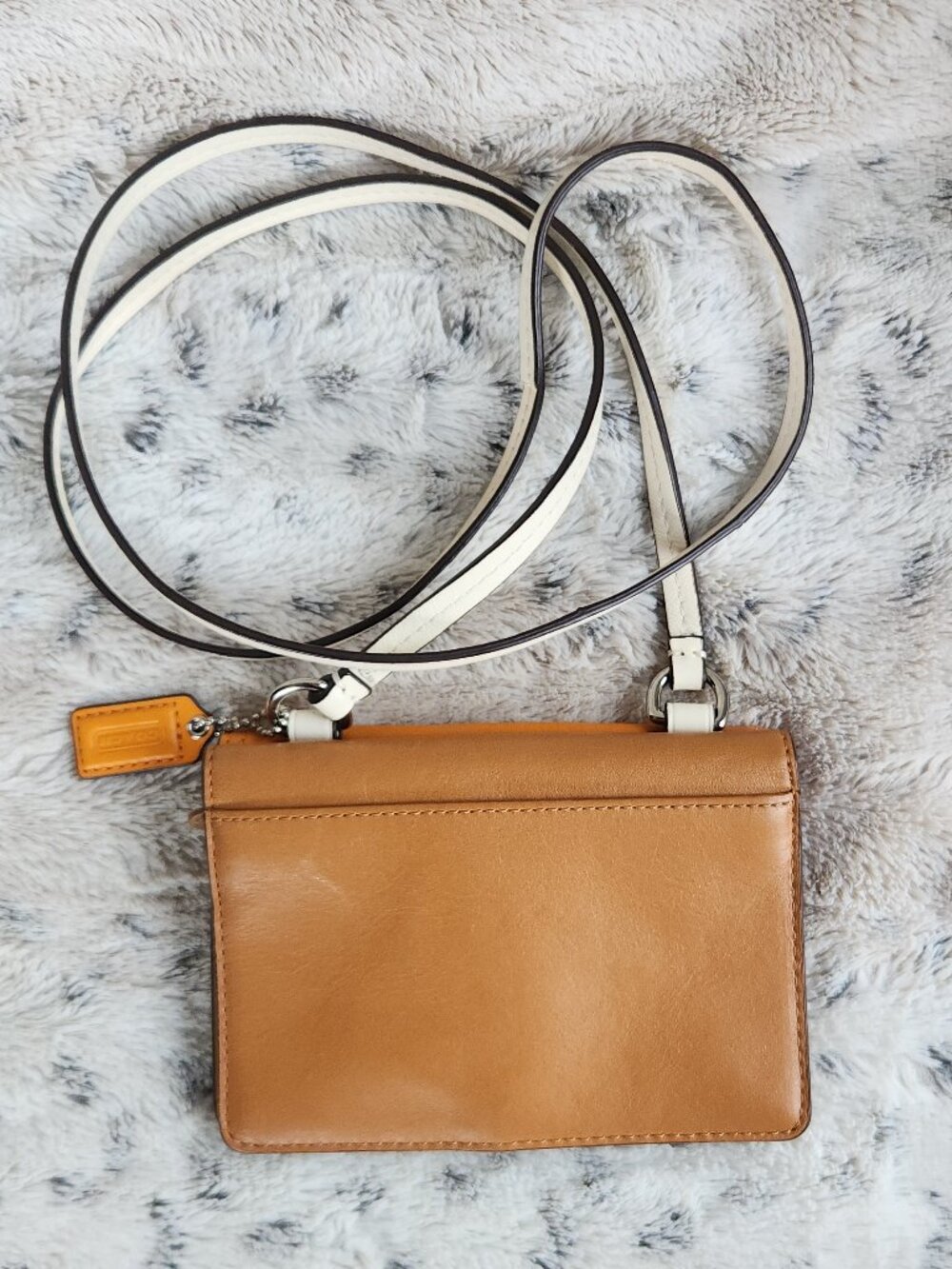 Coach Colorblock Dylan Crossbody Wallet in Orange and Saddle F49554 - Picture 2 of 8
